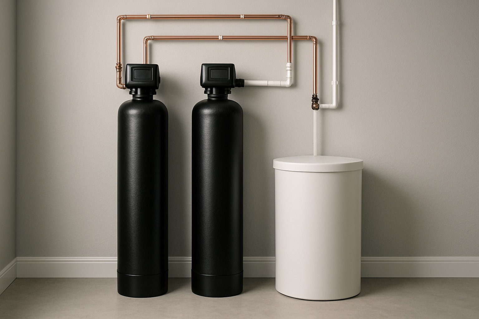 Whole-home water filtration and softening system installed in a Connecticut home